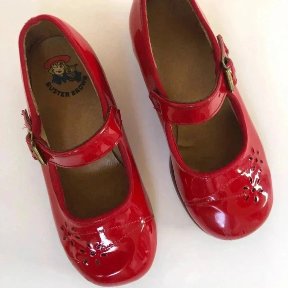 Buster Brown Vintage Red Patent Leather Mary Jane Shoes - Picture 8 of 10